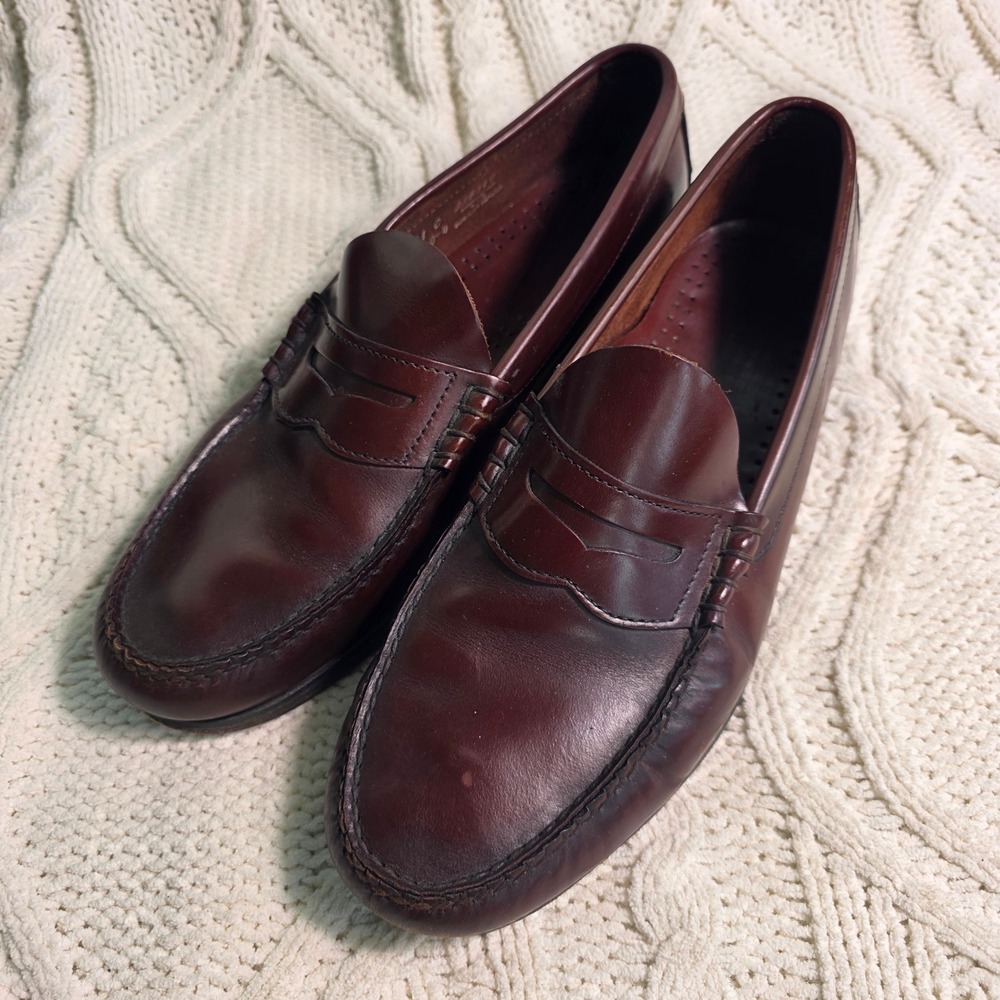 VTG Dexter Penny Loafers Oxblood Burgundy Leather Slip On Mens 11 C
